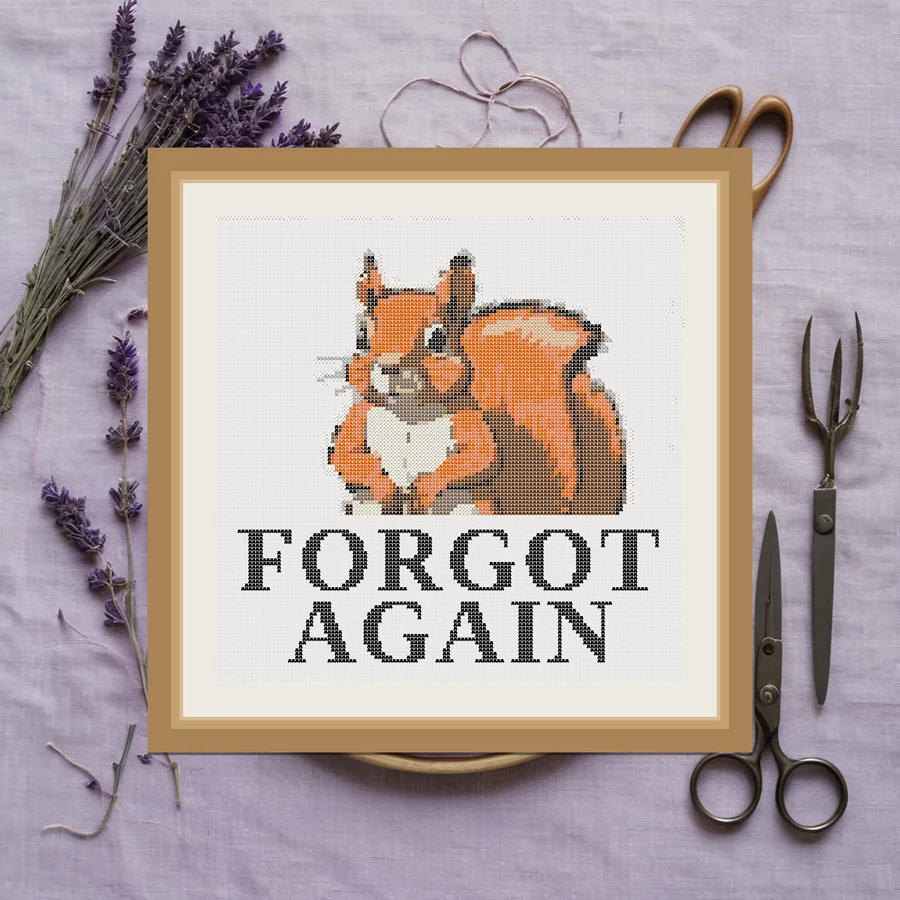 Forgot Again cross stitch pattern