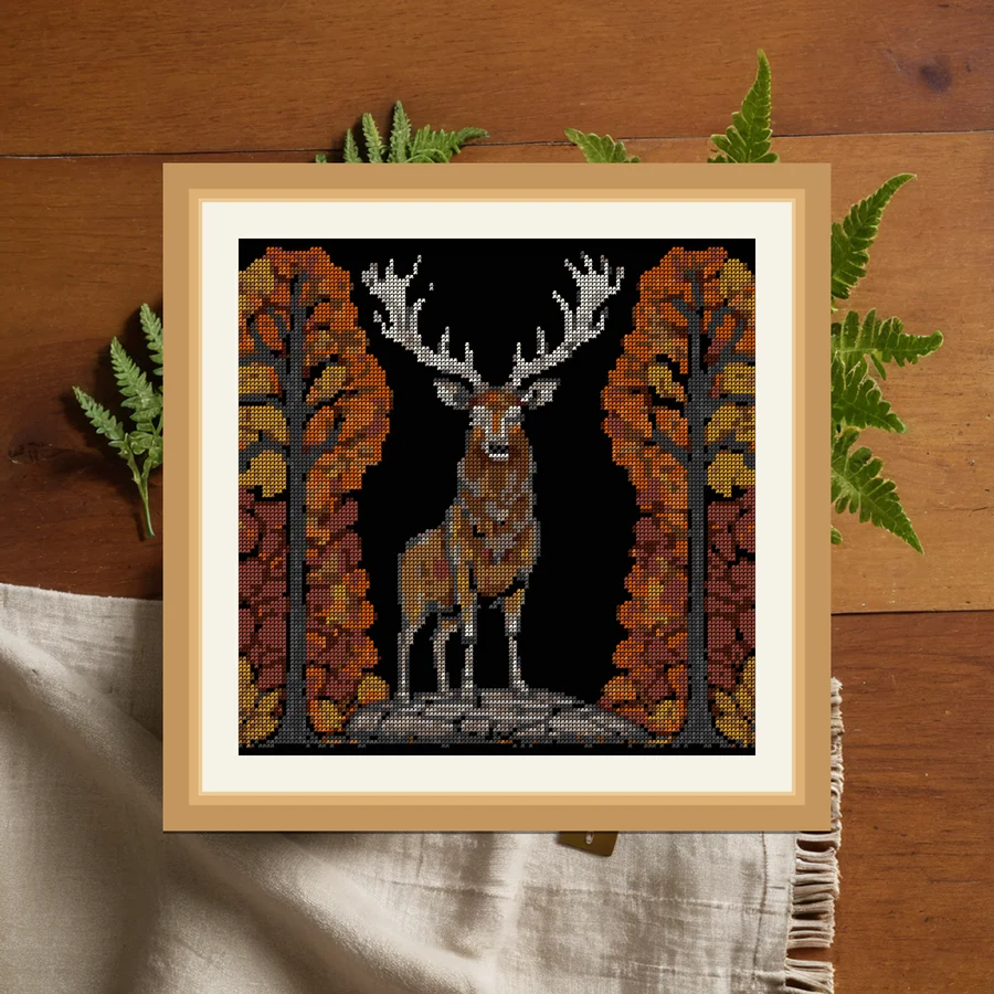 Stag And Standing Stone cross stitch pattern