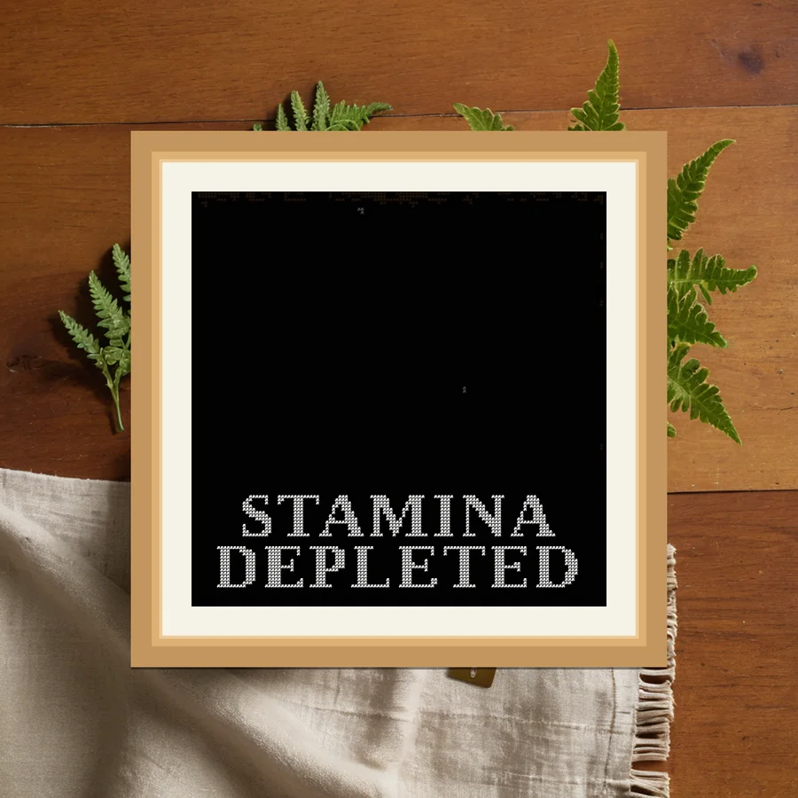 Stamina Depleted cross stitch pattern