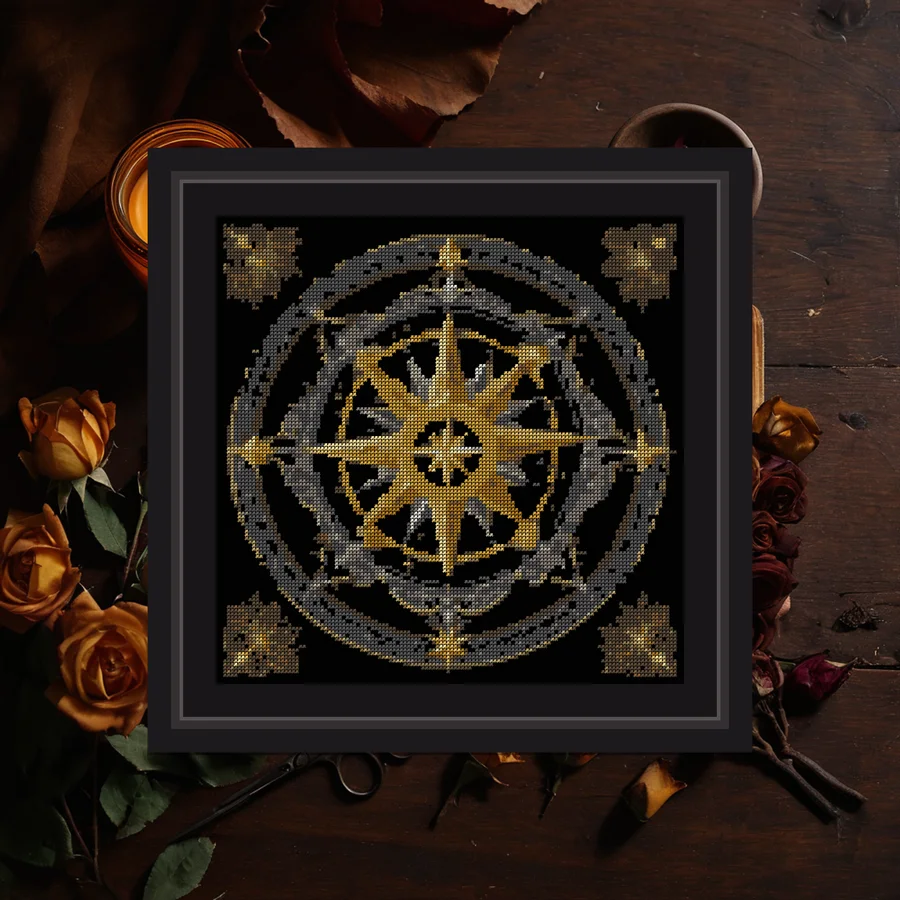 Star Compass cross stitch pattern