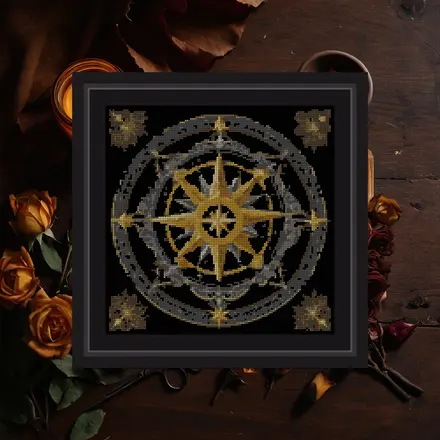 Star Compass cross stitch pattern