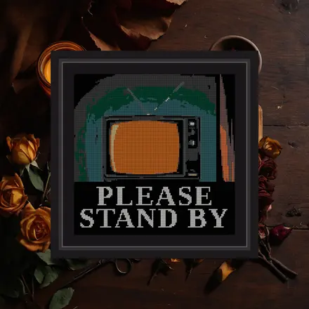 Please Stand By cross stitch pattern