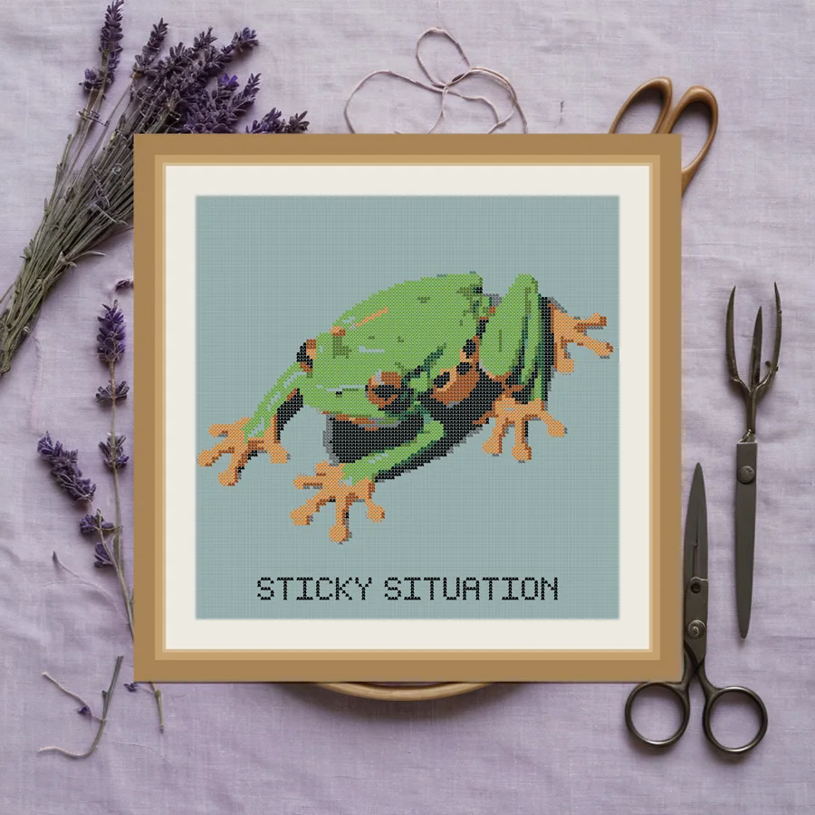 Sticky Situation cross stitch pattern