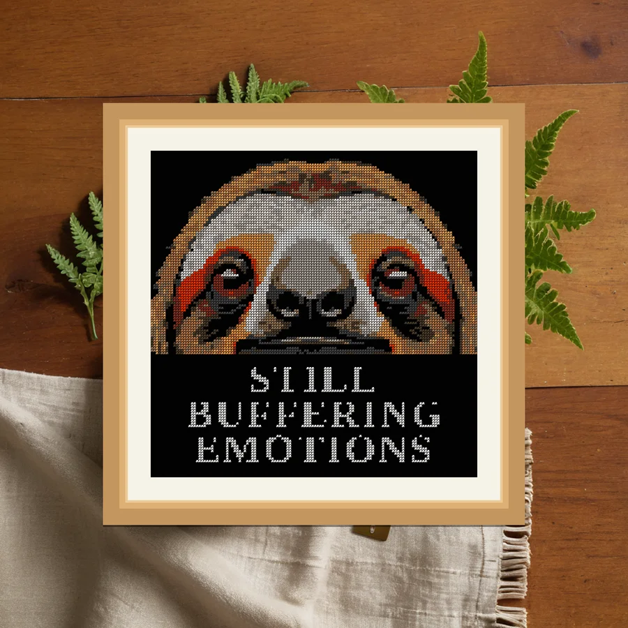 Still Buffering Emotions cross stitch pattern