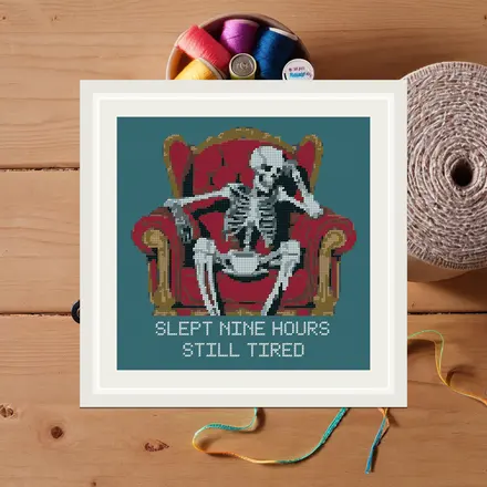 Still Tired cross stitch pattern