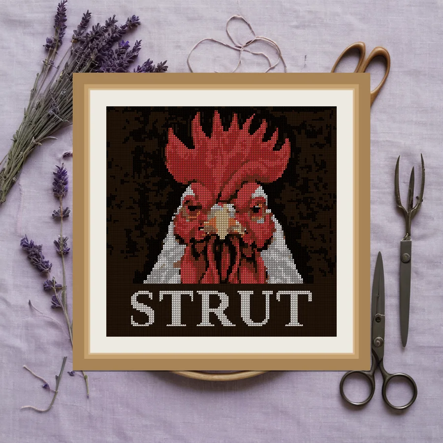 Strut cross stitch pattern