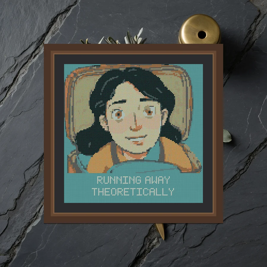 Running Away Theoretically cross stitch pattern