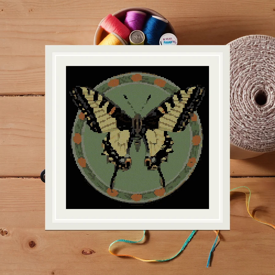 Swallowtail cross stitch pattern
