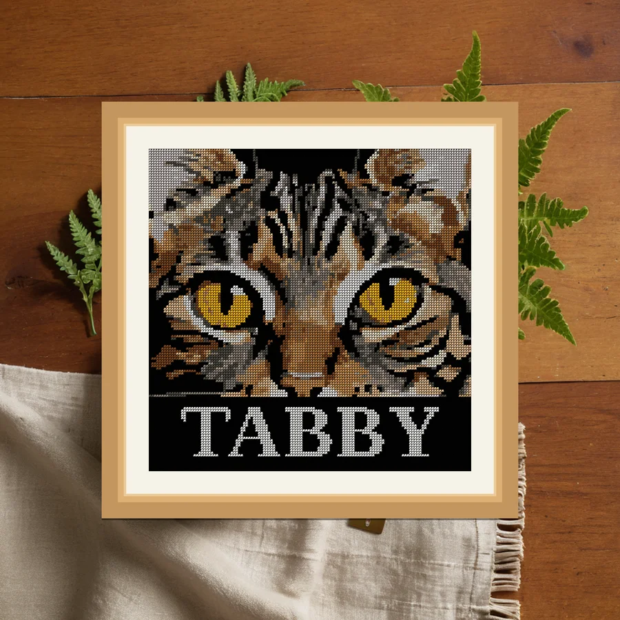 Tabby cross stitch pattern