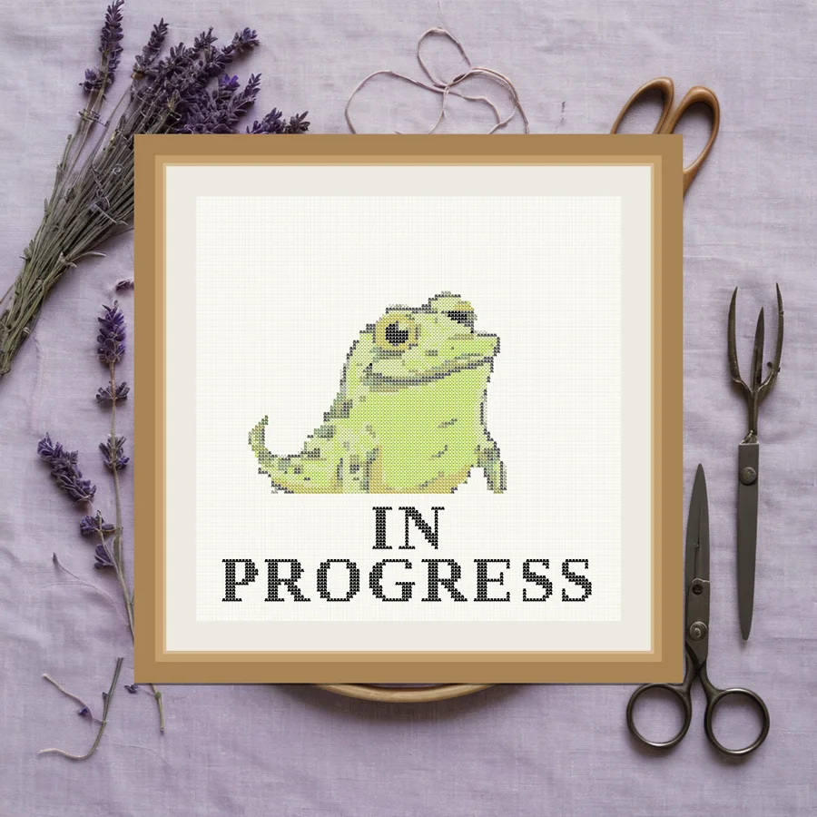Tadpole cross stitch pattern