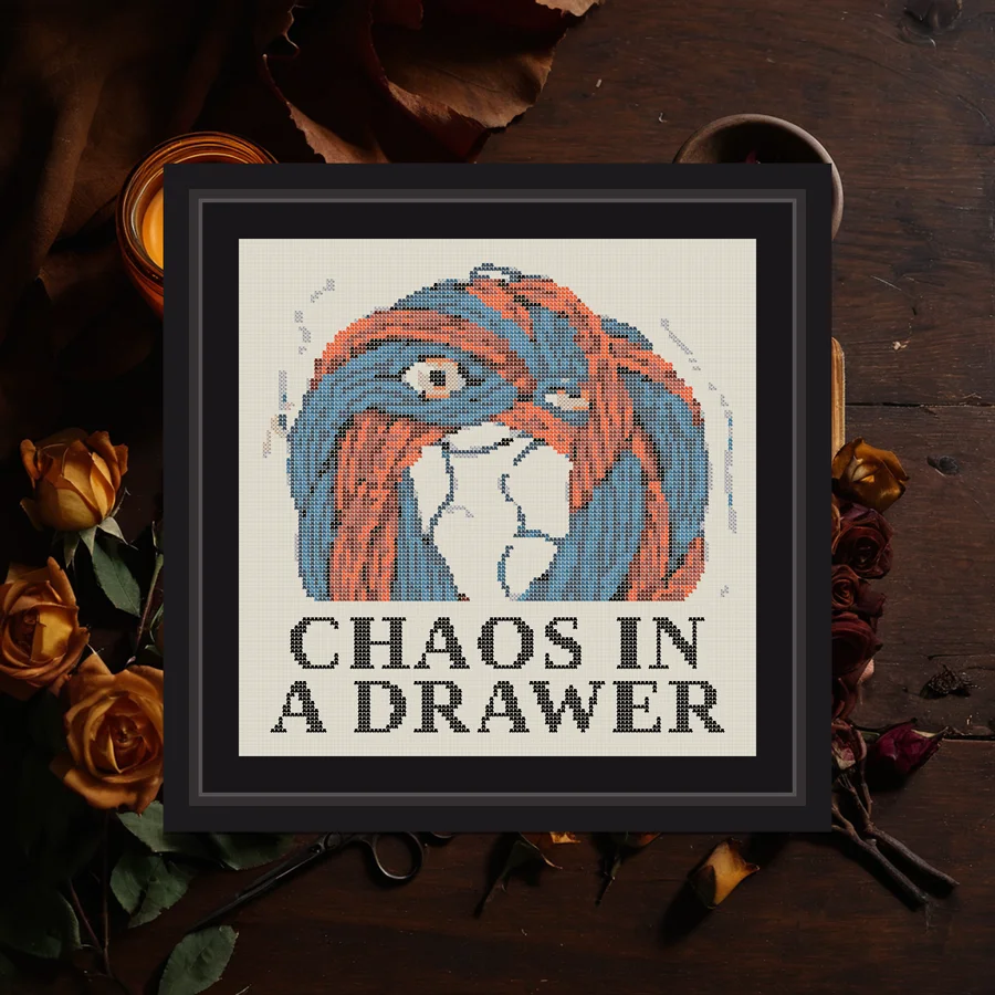 Chaos In A Drawer cross stitch pattern