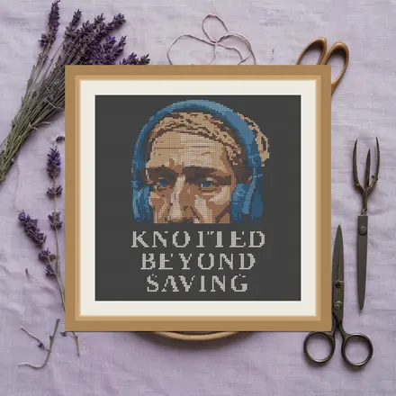 Knotted Beyond Saving cross stitch pattern