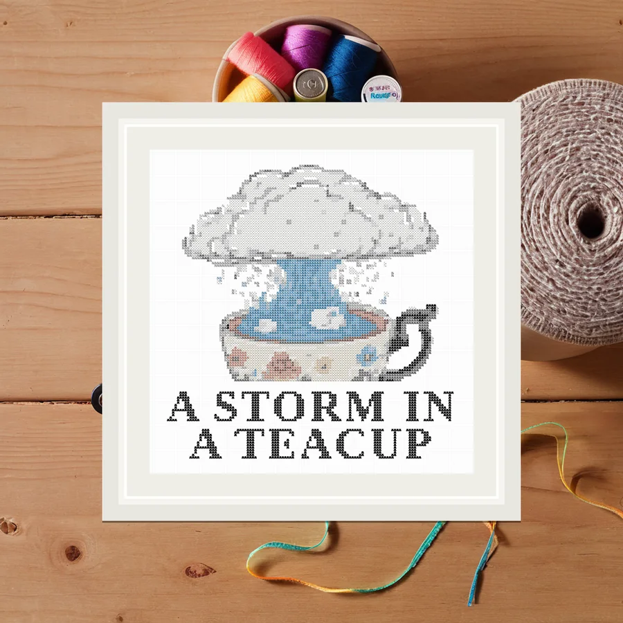 A Storm In A Teacup cross stitch pattern