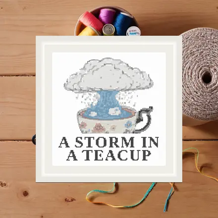 A Storm In A Teacup cross stitch pattern