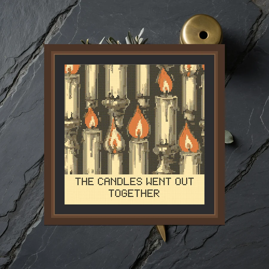 The Candles Went Out Together cross stitch pattern