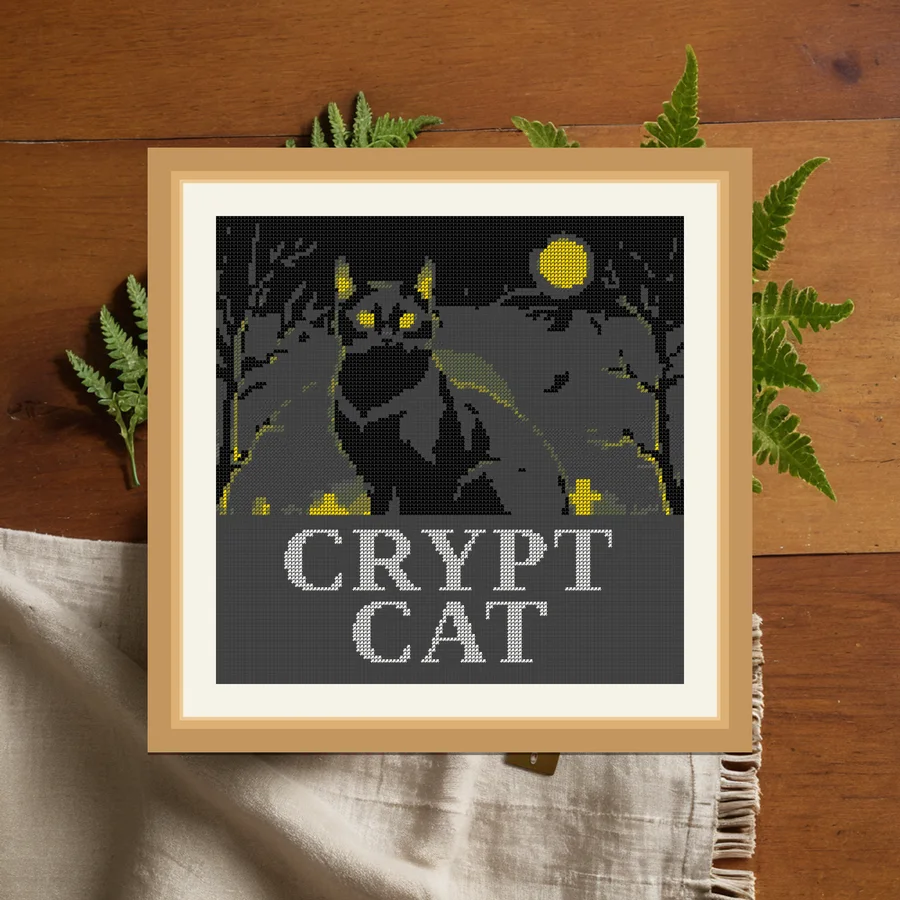 Crypt Cat cross stitch pattern