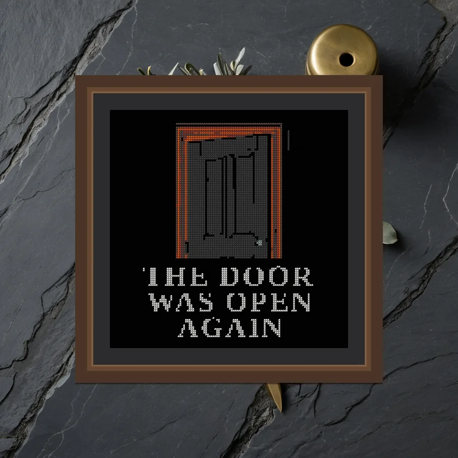 The Door Was Open Again cross stitch pattern