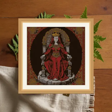 Queen Of Wands cross stitch pattern