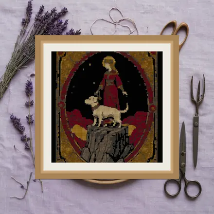 The Fool Card cross stitch pattern
