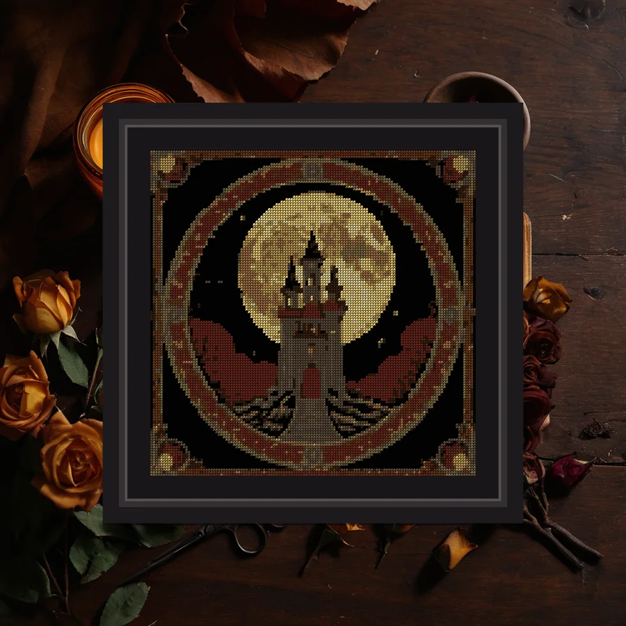 The Moon Card cross stitch pattern