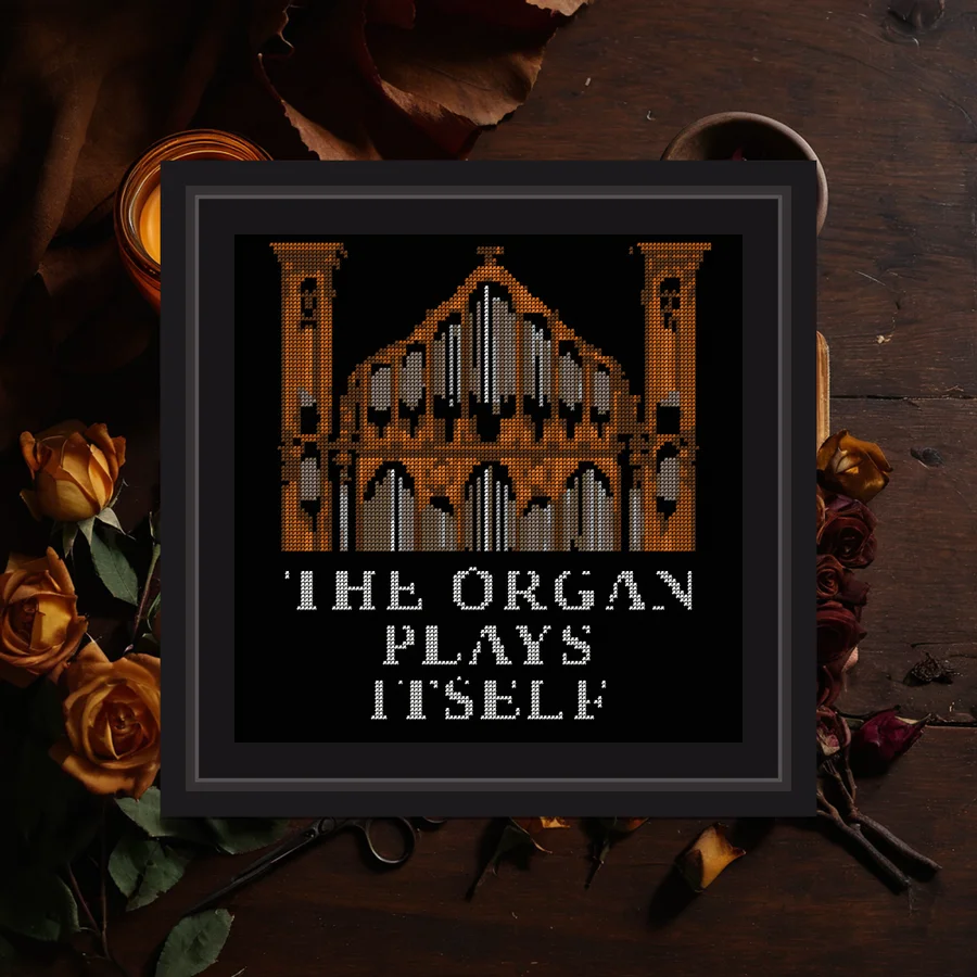 The Organ Plays Itself cross stitch pattern