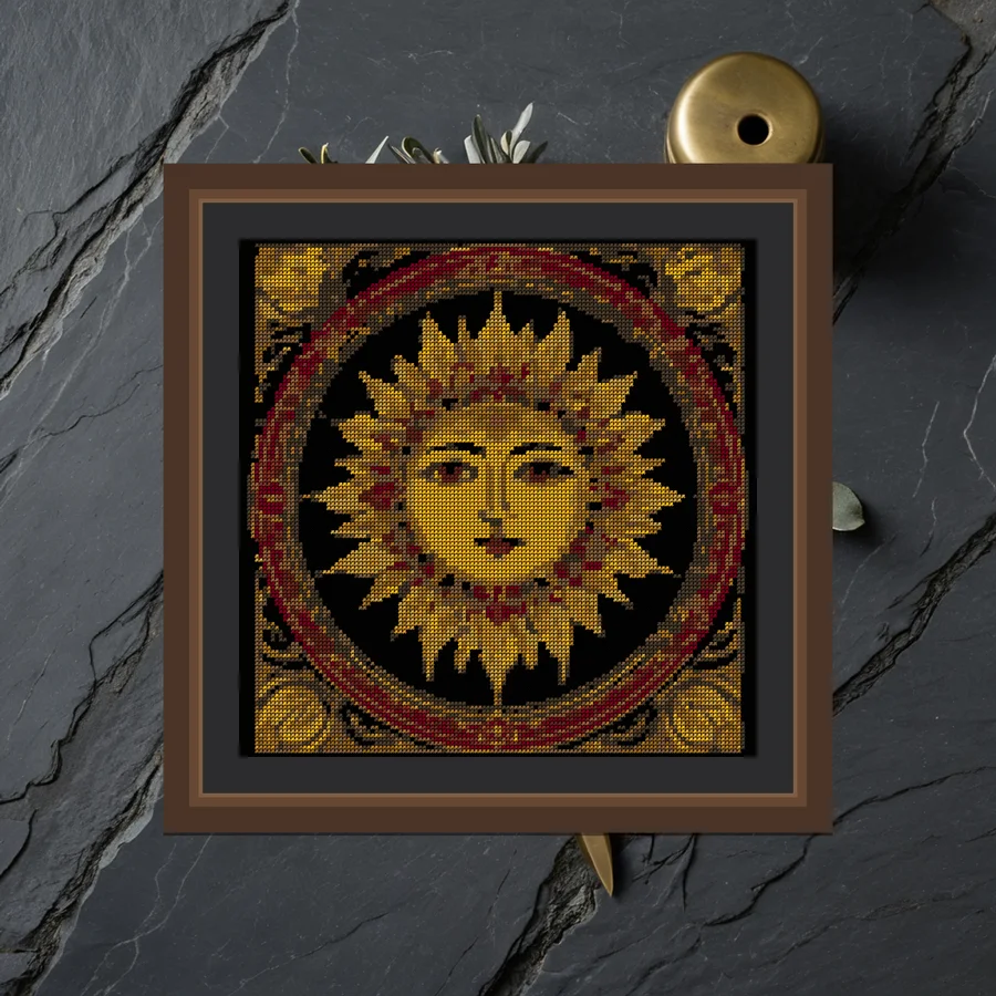 The Sun Card cross stitch pattern