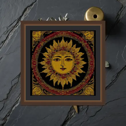 The Sun Card cross stitch pattern