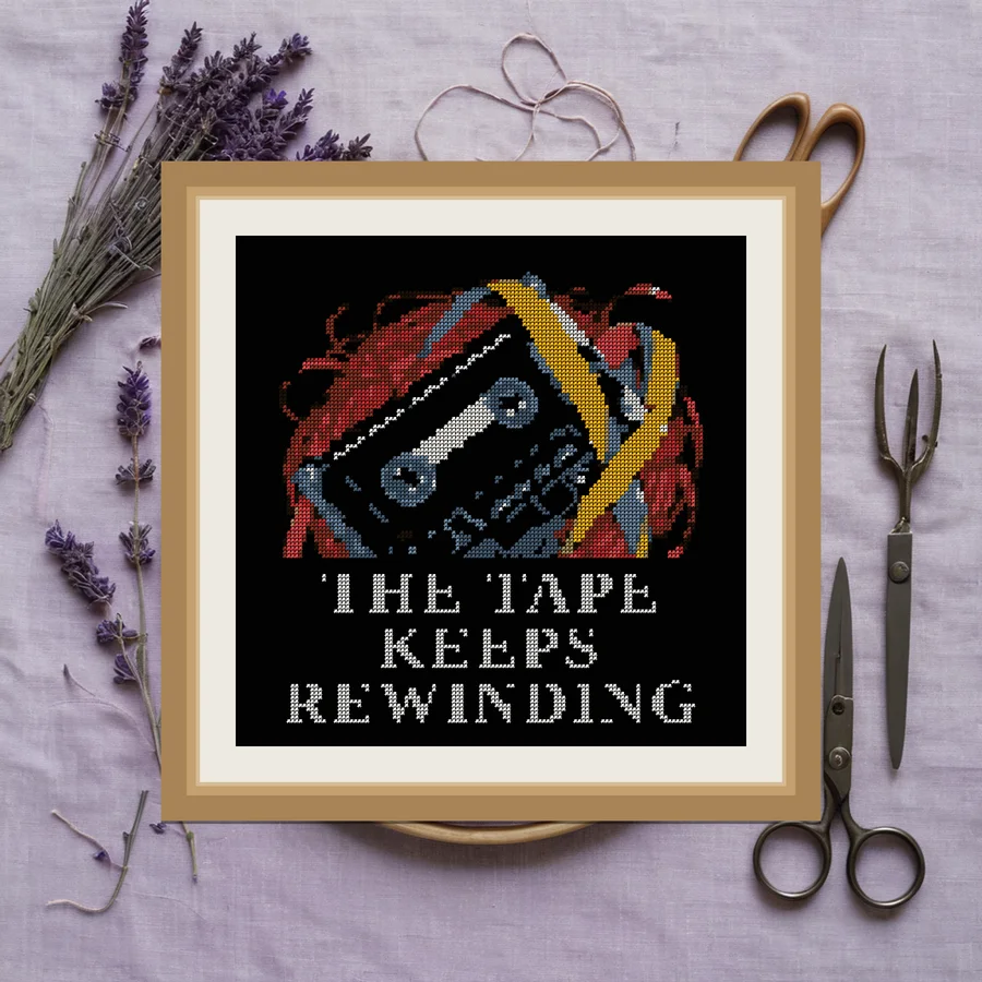 The Tape Keeps Rewinding cross stitch pattern
