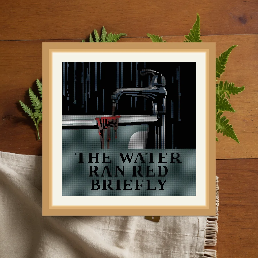 The Water Ran Red Briefly cross stitch pattern