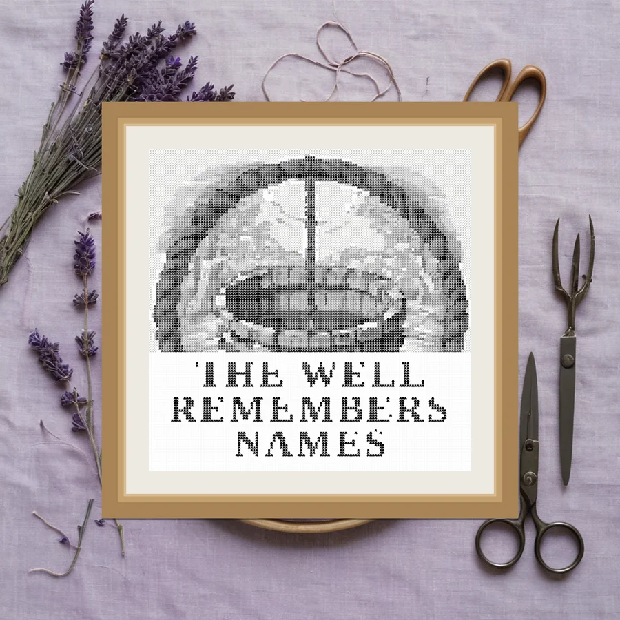 The Well Remembers Names cross stitch pattern
