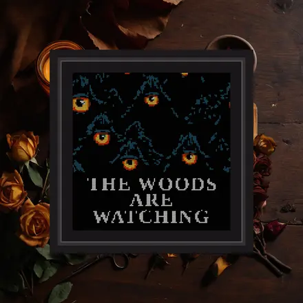 The Woods Are Watching cross stitch pattern
