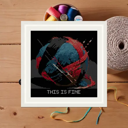 This Is Fine cross stitch pattern