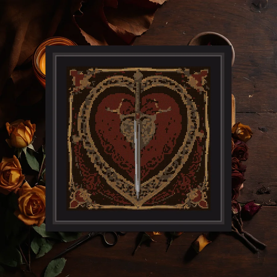 Three Of Swords cross stitch pattern