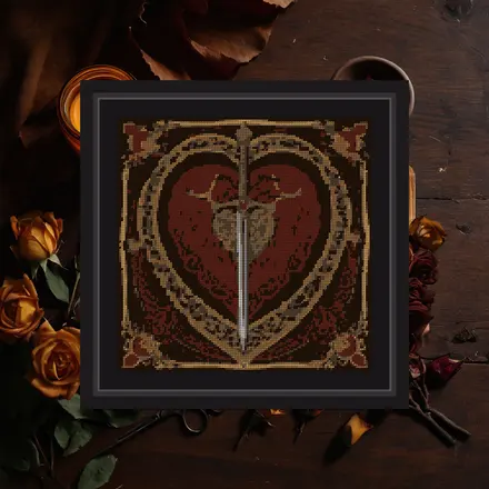Three Of Swords cross stitch pattern