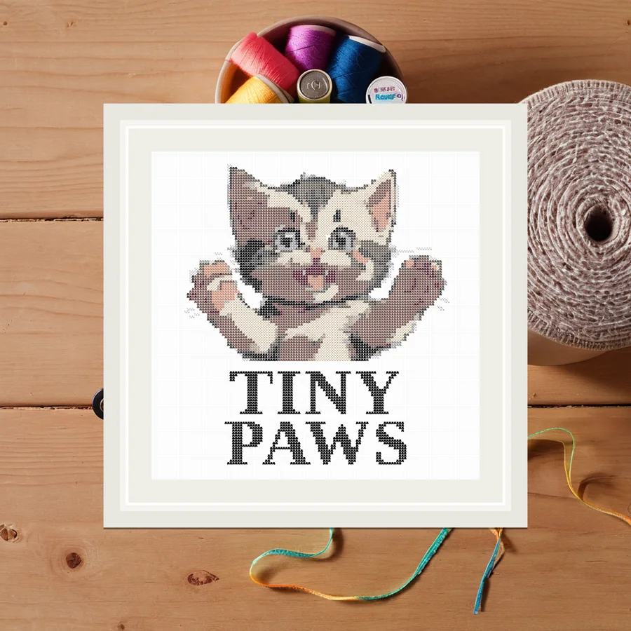 Tiny Paws cross stitch pattern