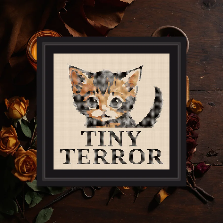 Tiny Terror cross stitch pattern