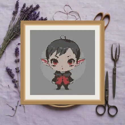 Tiny Vampire cross stitch pattern