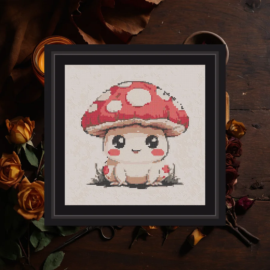 Toadstool Friend cross stitch pattern