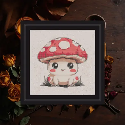 Toadstool Friend cross stitch pattern