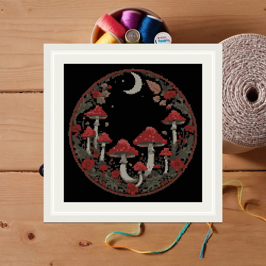 Toadstool Ring cross stitch pattern