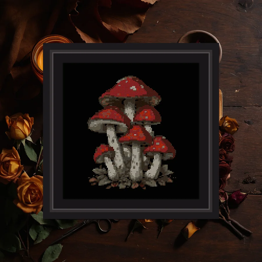 Toadstool Stack cross stitch pattern