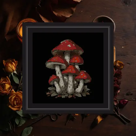 Toadstool Stack cross stitch pattern