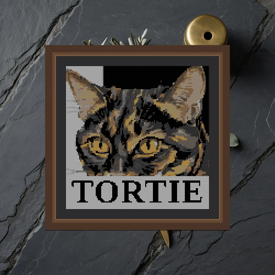 Tortie cross stitch pattern