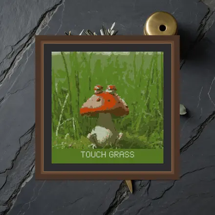 Touch Grass cross stitch pattern