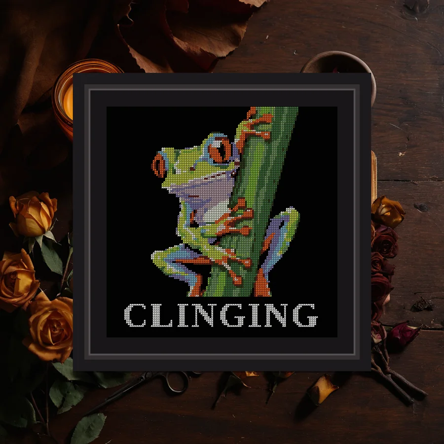 Clinging cross stitch pattern