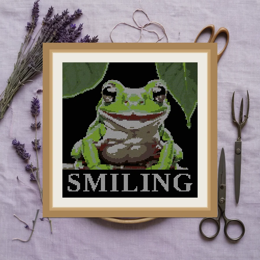 Smiling cross stitch pattern