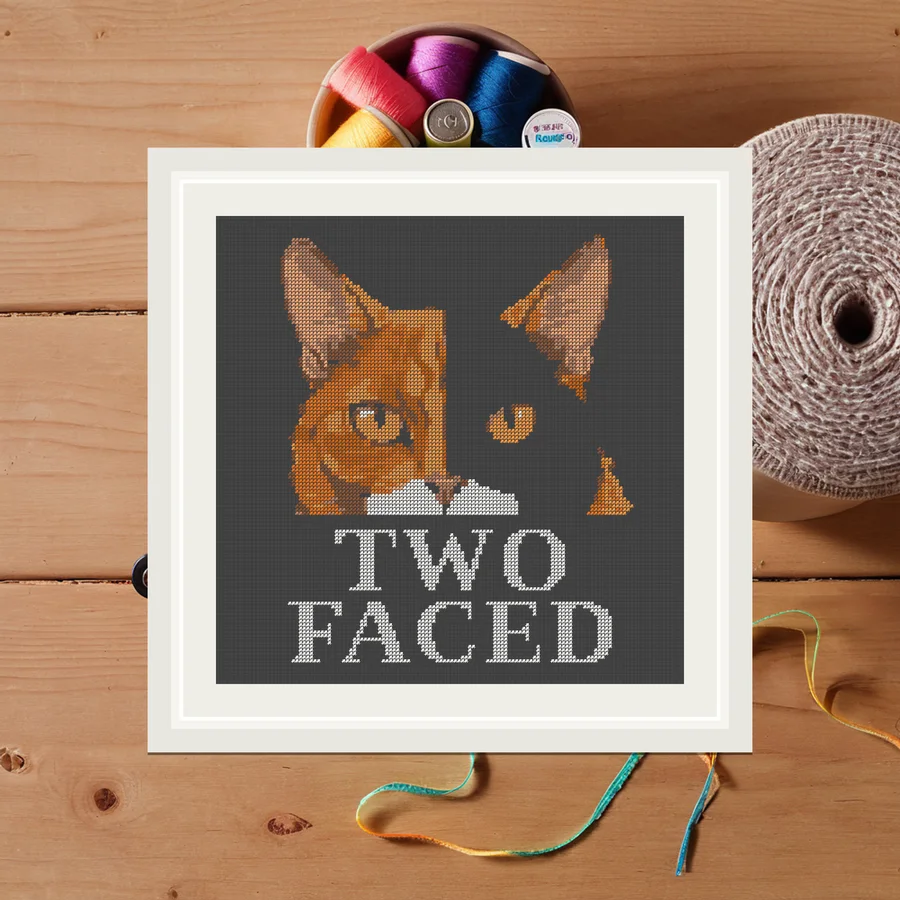 Two Faced cross stitch pattern