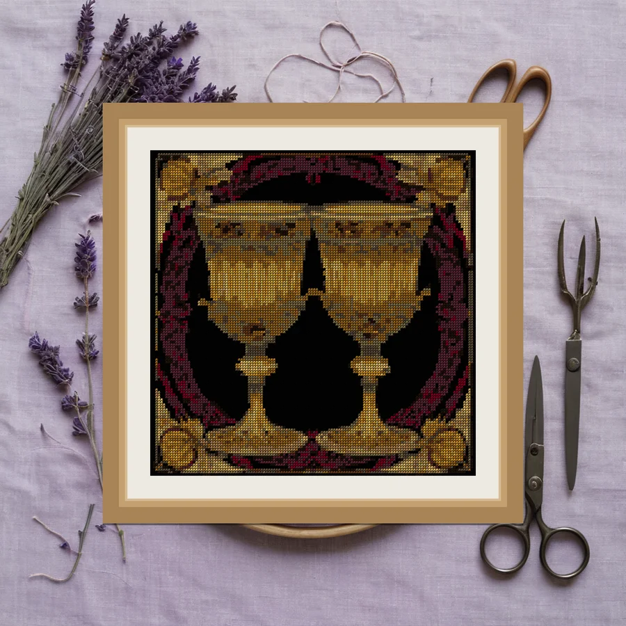 Two Of Cups cross stitch pattern