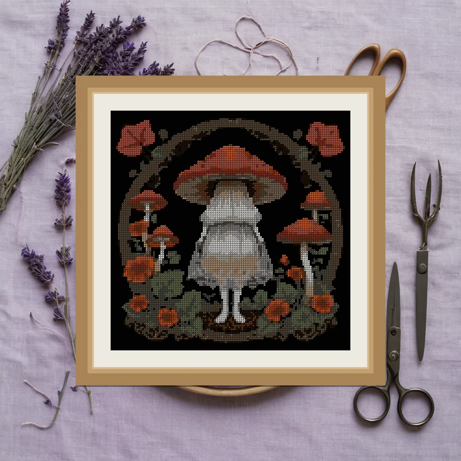 Veiled Lady cross stitch pattern