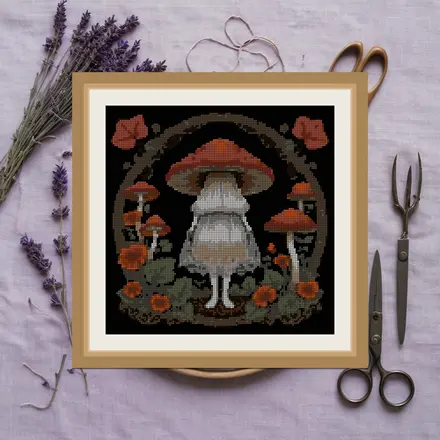 Veiled Lady cross stitch pattern